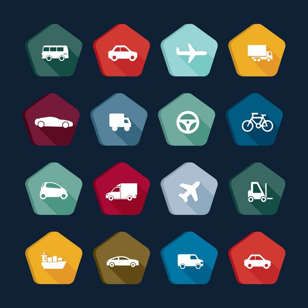 نمادهای حمل و نقل دکمه های حمل و نقل