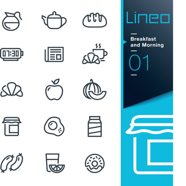 lineo - نمادهای طرح صبحانه و صبحانه