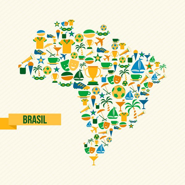 آیکون های فوتبال نقشه برزیل