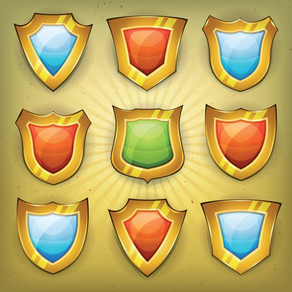 نمادهای امنیتی شیلد برای بازی رابط کاربری