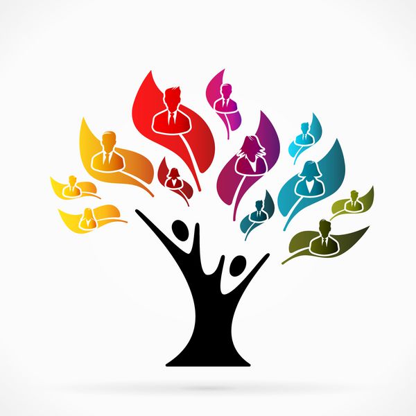 لوگوی انتزاعی با درخت تجاری