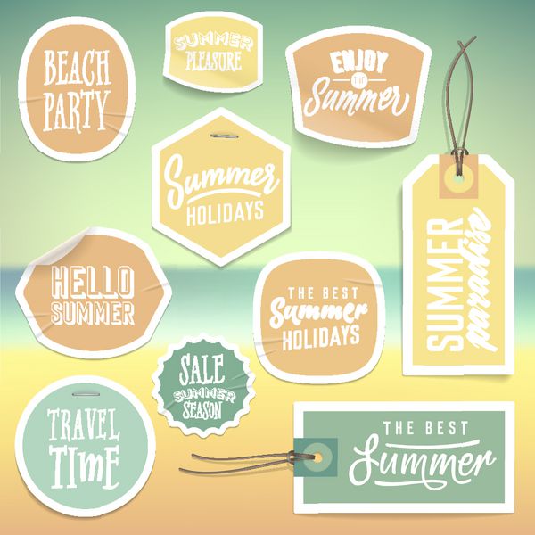 برچسب ها و برچسب های تعطیلات تابستانی