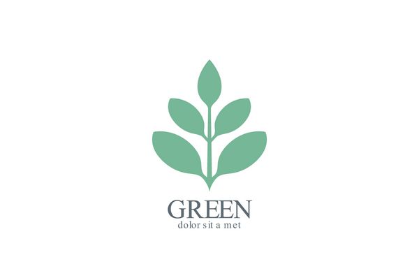 طرح لوگوی وکتور انتزاعی گیاه سبز اکو ارگانیک