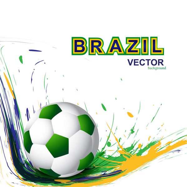 پس زمینه فوتبال با وکتور اسپلش گرانج رنگ های برزیل