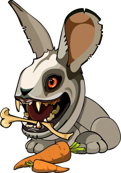 خرگوش جهش یافته دندانی استخوان را می جود