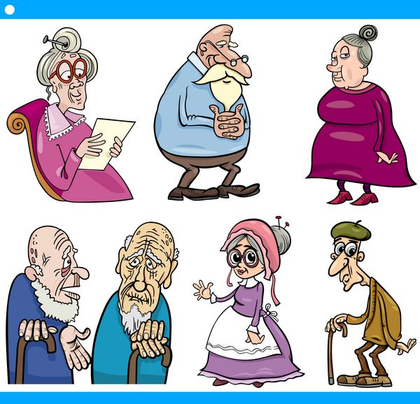 سالمندان مجموعه تصویر کارتونی