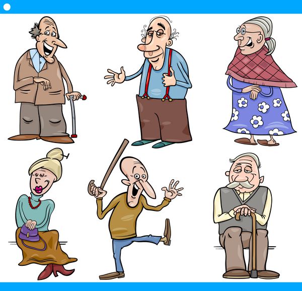 سالمندان مجموعه تصویر کارتونی