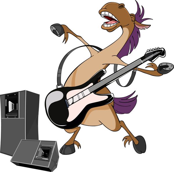 اسب کارتونی آواز می خواند و گیتار می نوازد