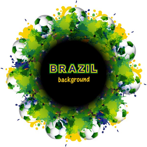 مفهوم پرچم زیبای برزیل دایره چلپ چلوپ کارت گرانج رنگارنگ