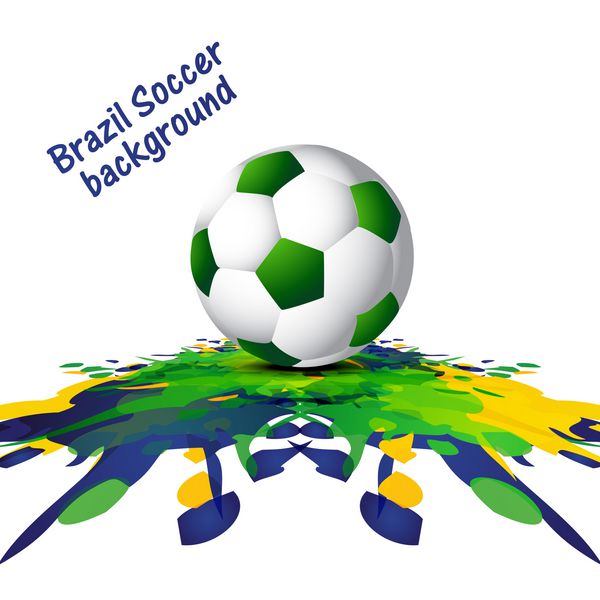 پس‌زمینه فوتبال با رنگ‌های برزیلی گرانج اسپلش رنگارنگ