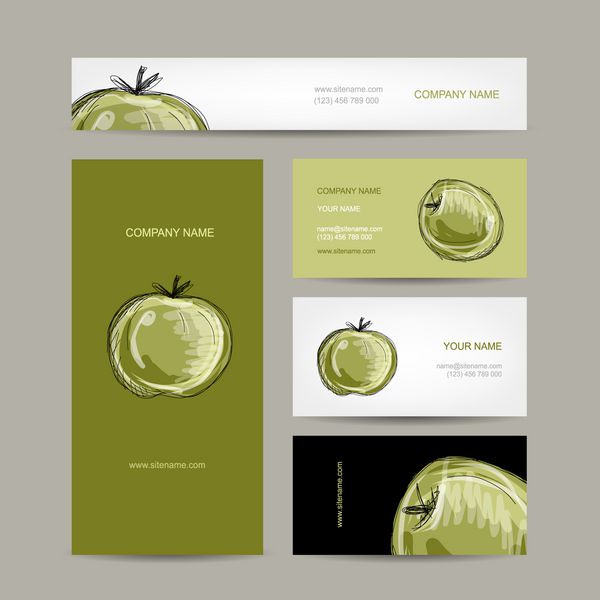 مجموعه طراحی کارت ویزیت طرح سیب