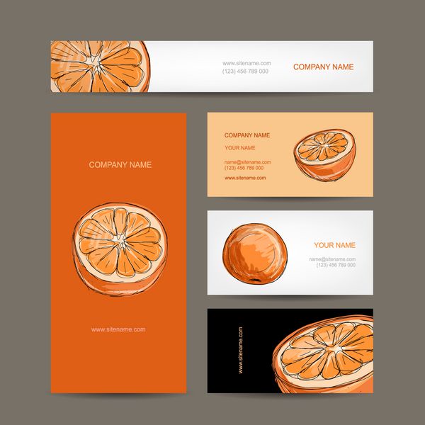مجموعه طراحی کارت ویزیت طرح نارنجی