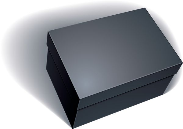 بسته طرح جعبه سیاه جدا شده در پس زمینه سفید الگو
