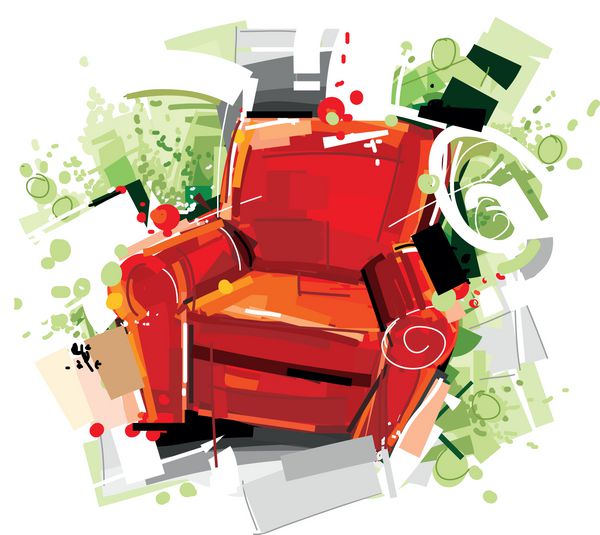 صندلی هنری قرمز