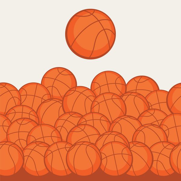 الگوی بدون درز ورزشی با نمادهای بسکتبال به سبک تخت
