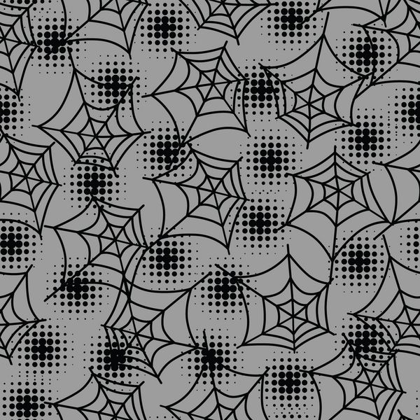 الگوی بدون درز هالووین با تار عنکبوت در رنگ های نیمه