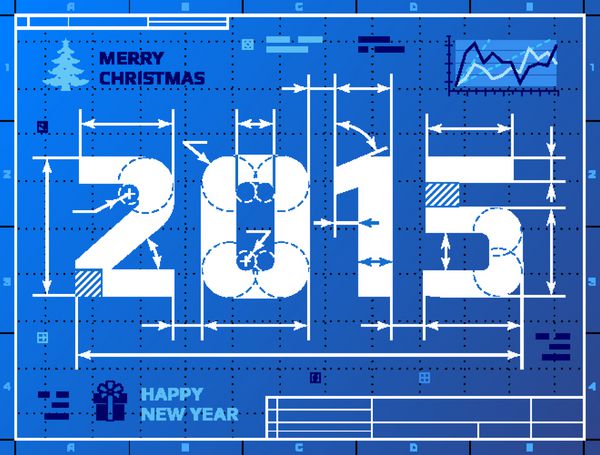 کارت سال نو 2015 مانند نقشه طرح
