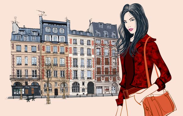 زن جوان آسیایی در حال بازدید از پاریس