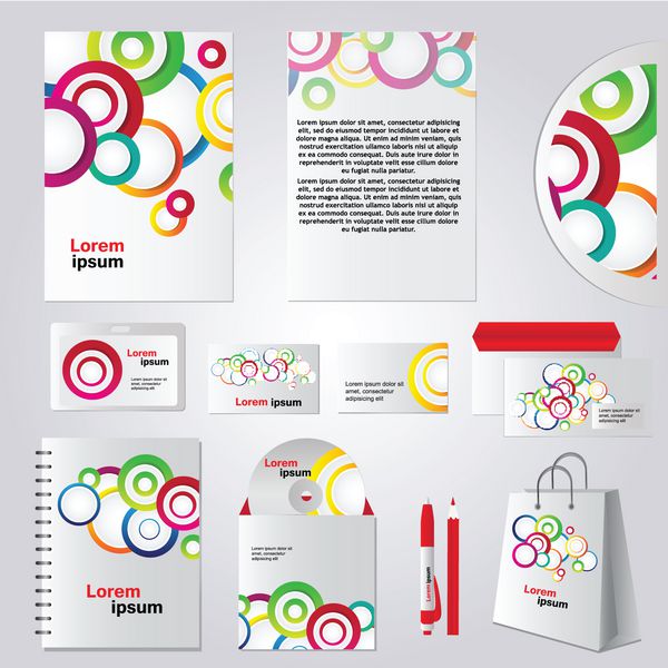 طراحی قالب هویت شرکتی دایره رنگارنگ