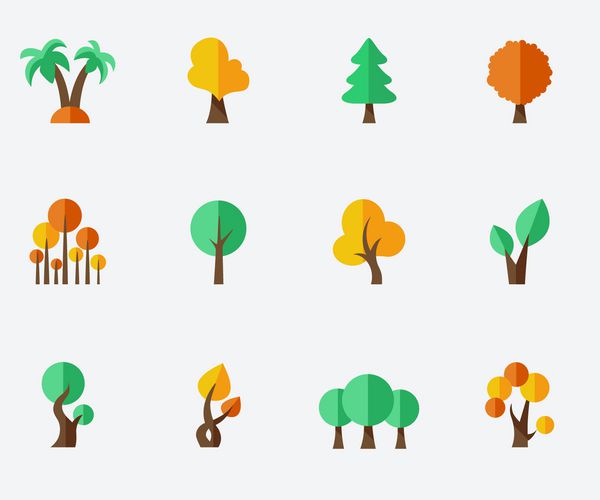 مجموعه درختان - طراحی مسطح