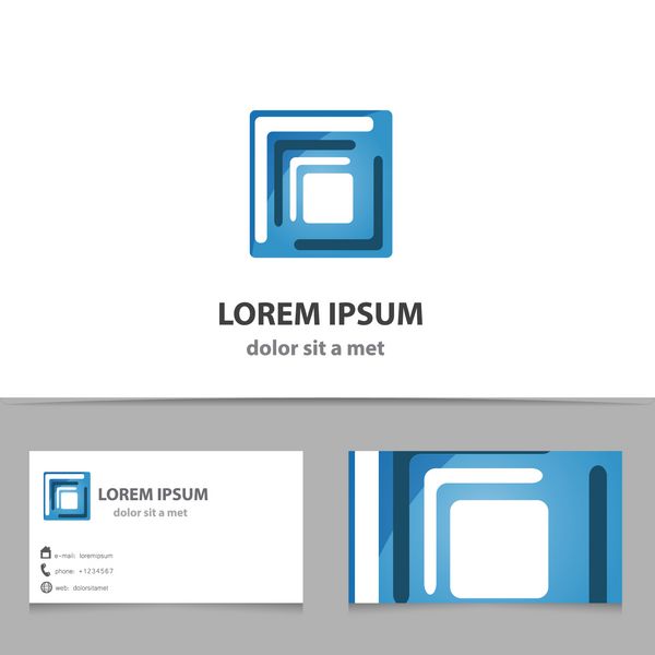 الگوی طراحی لوگو وکتور انتزاعی با کارت ویزیت