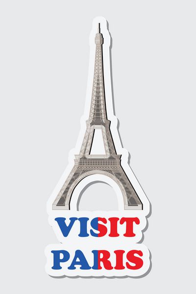 نمایش برچسب بازدید از پاریس با برج ایفل