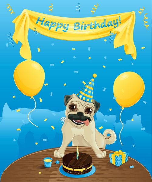 کارت تولد خنده دار - سرگرمی سگ ها در جشن تولد