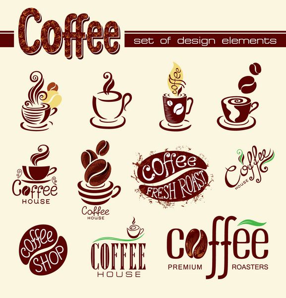قهوه عناصر برای طراحی