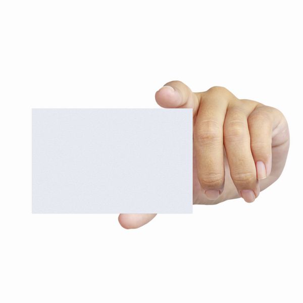 دست و یک کارت جدا شده روی سفید