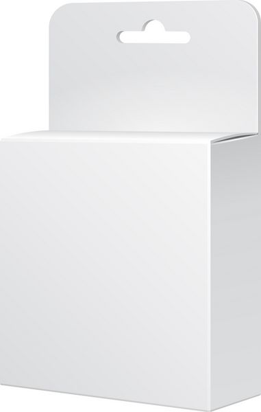 تصویر جعبه بسته بندی محصول سفید جدا شده در پس زمینه سفید وکتور