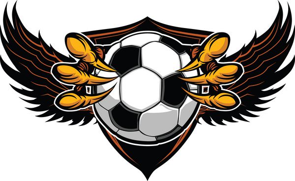 تصویر وکتور گرافیکی از پنجه یا چنگال عقاب که توپ فوتبال در دست دارد