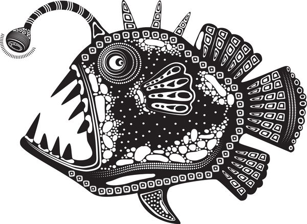 وکتور گرافیکی از یک حیوان توتم - ماهی