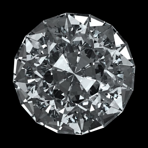 الماس گرد - جدا شده در پس زمینه سیاه با مسیر برش