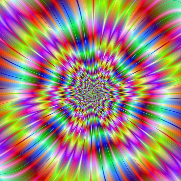 تصویر انتزاعی دیجیتال انفجار ستاره با طرح ستاره انفجار رنگارنگ در رنگ های سبز آبی صورتی زرد و قرمز