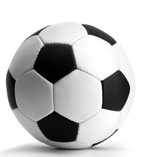 توپ فوتبال جدا شده روی سفید