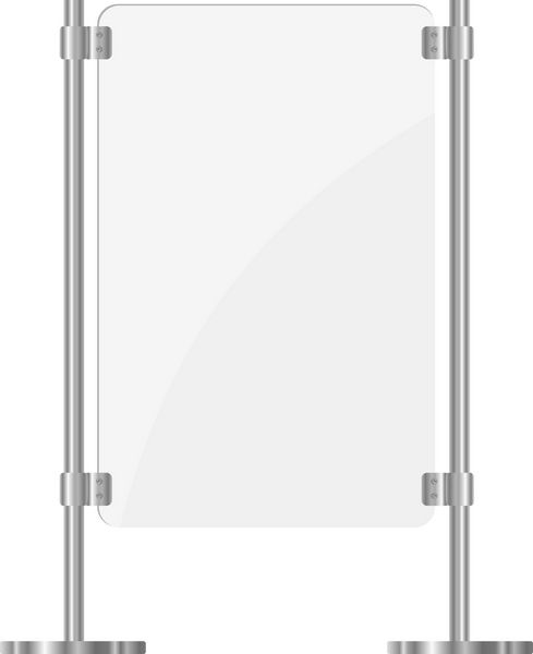 تصویر صفحه نمایش شیشه ای با قفسه های فلزی