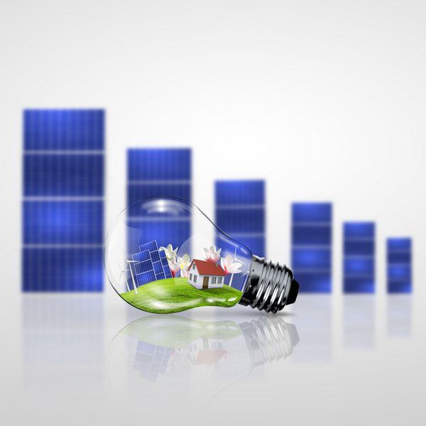 نمادهای انرژی سبز مفهوم اکولوژی لامپ