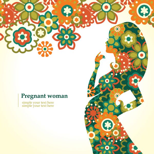سیلوئت زن باردار با گل