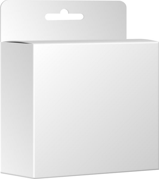 جعبه بسته بندی محصول جدا شده در پس زمینه سفید بردار