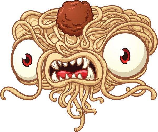 هیولای اسپاگتی وکتور وکتور کلیپ آرت با شیب های ساده همه در یک لایه