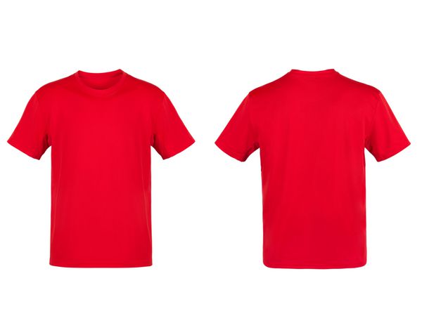 تی شرت قرمز جدا شده در پس زمینه سفید