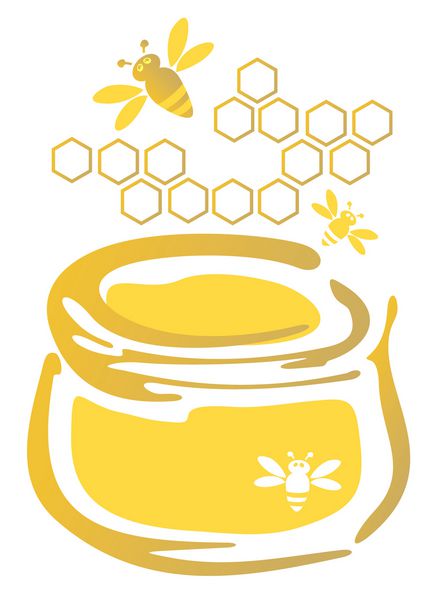 بانک تلطیف شده با عسل و زنبورهای عسل جدا شده در پس زمینه سفید