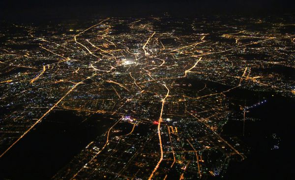 نمای هوایی از مسکو در شب