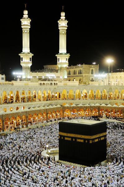 عکس مسجد النبی در شب