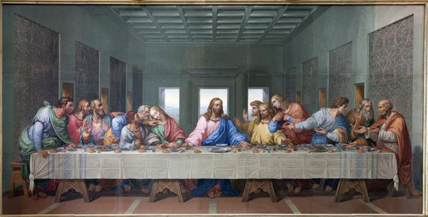 وین - 15 ژانویه موزاییک آخرین شام عیسی توسط جیاکومو رافائلی در کلیسای کوچک از سال 1816 به عنوان کپی از کار لئوناردو داوینچی در 15 ژانویه 2013 در وین