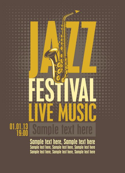 پوستر جشنواره جاز با ساکسیفون
