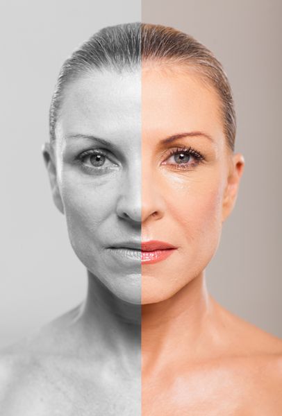 مقایسه زنان میانسال قبل و بعد از آرایش