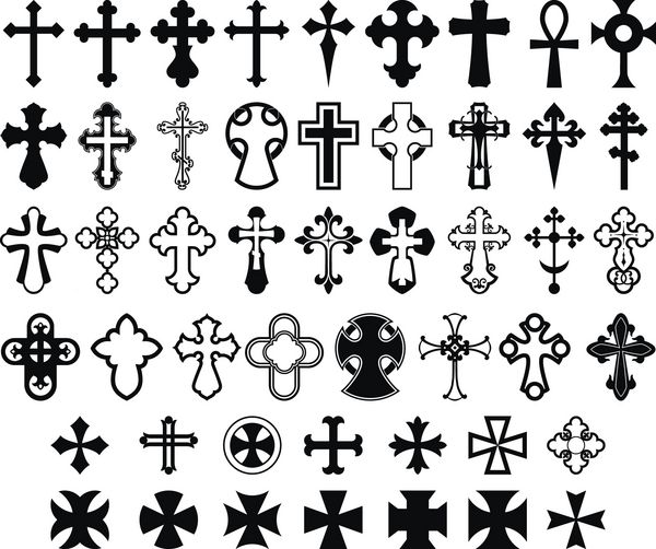 مجموعه ای از صلیب ها وکتور