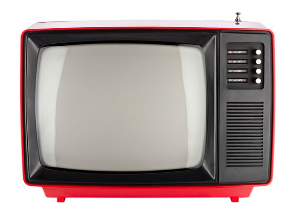 تلویزیون رترو قرمز قدیمی