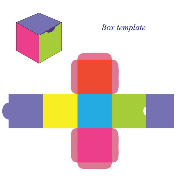 قالب جعبه مربعی رنگارنگ با درب وکتور